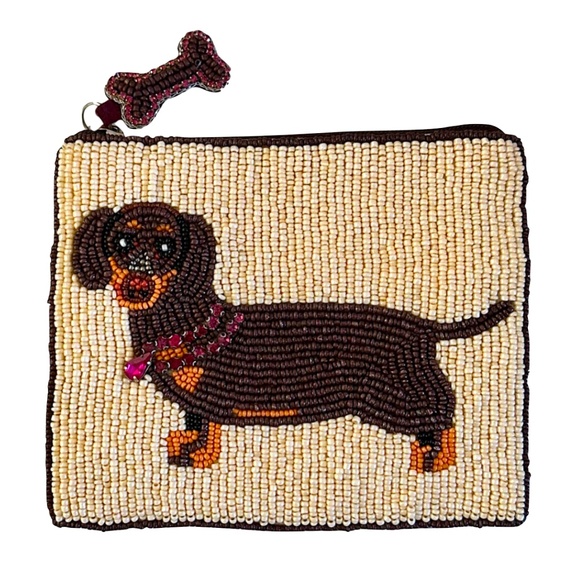Dachshund Coin Purse, Dog Beaded Bag Lily Posh - Picture 3 of 4